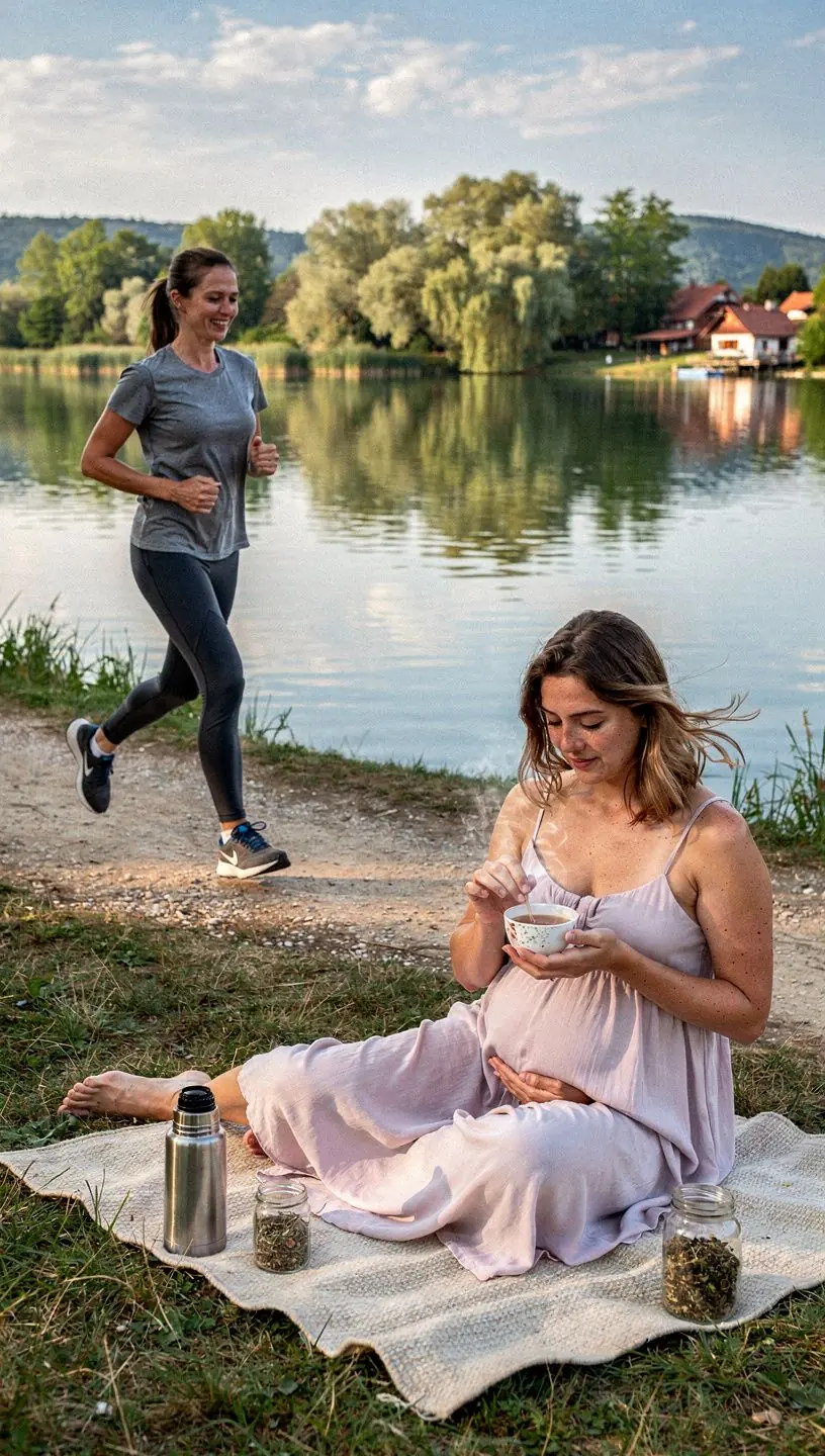 Egy bögre gyógytea, mellette méz és egy kanál.