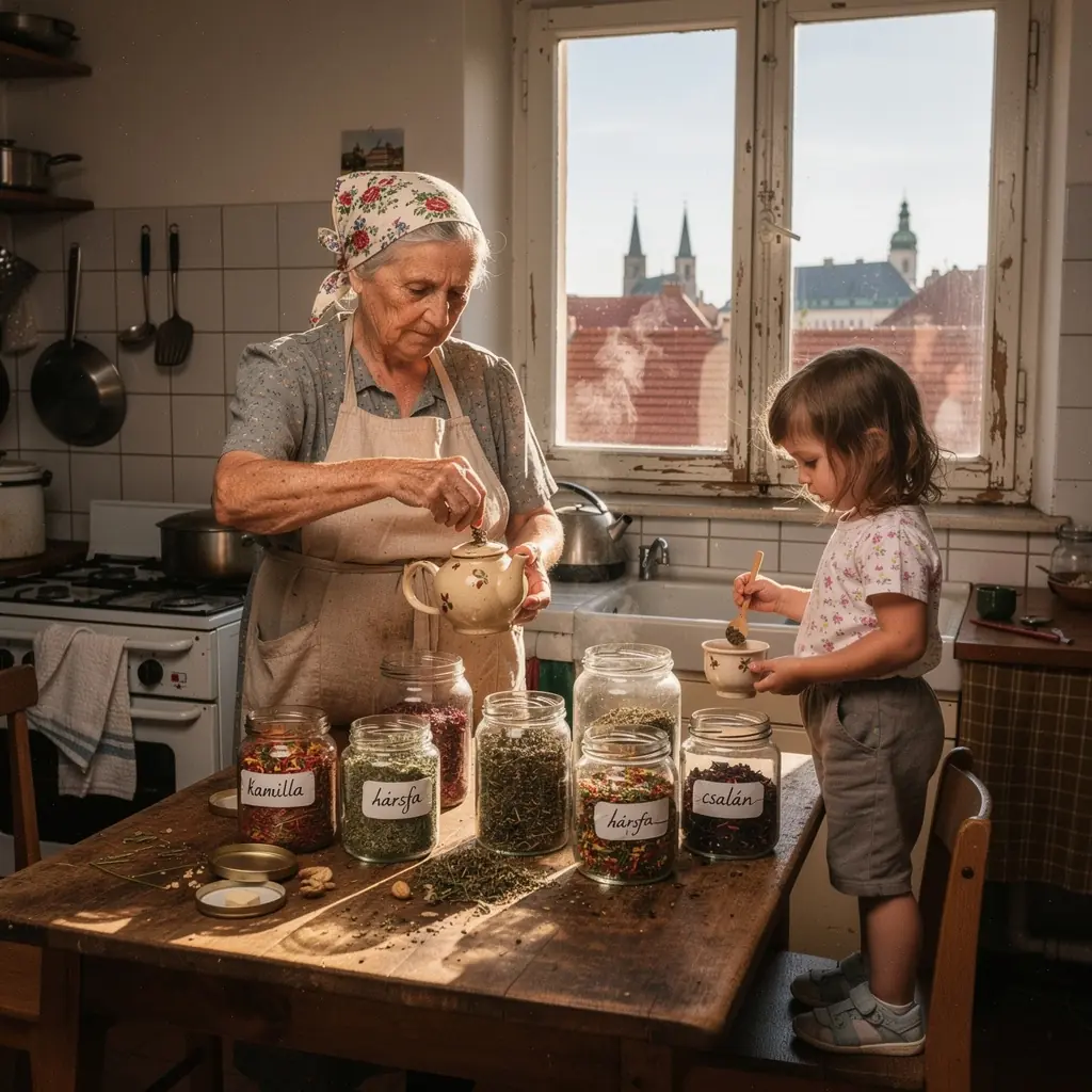 Frissítő teázás pillanata egy napfényes ablak mellett, békés légkörben.